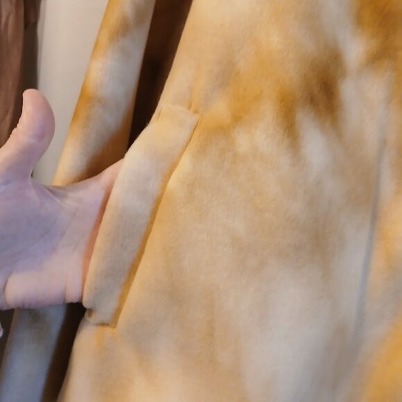 New Fleece Full Zip up Jacket women Plus 1X Tan Die collared w/ Pockets Trucker - Picture 5 of 10